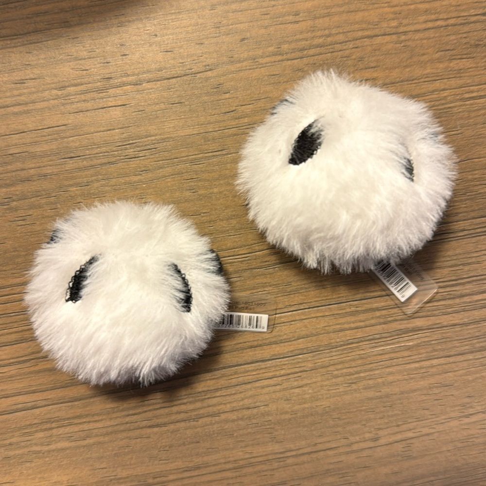 Pair of Panda Puff Ball Crocs Jibbitz NWT